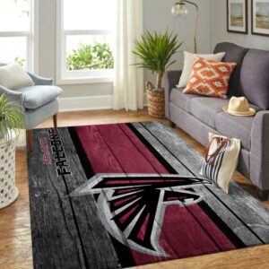 Atlanta Falcons Nfl Team Logo Area Rugs Wooden Style Sports