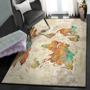 Geography Large Rugs, World Map Rug