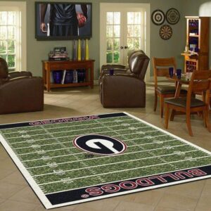 Georgia Bulldogs Field Area Rug Football Team Logo