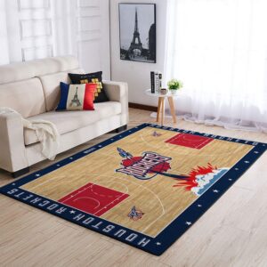 Houston Rockets Area Rug Nba Basketball Team Logo V3347