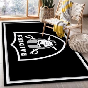 Las Vegas Raiders Nfl 18 Area Rug And