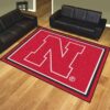 Nebraska Cornhuskers Area Rug Football Team Logo V8315