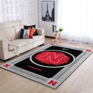 Nebraska Cornhuskers Ncaa 1 Area Rug  Bed Room Regtangle