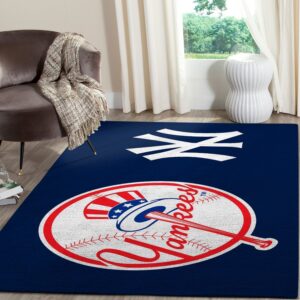New York Yankees Area Rug Mlb Baseball Team Logo V440