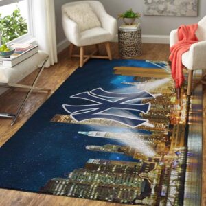 New York Yankees Mlb Baseball Area Rug Baseball Rug Regtangle V11253