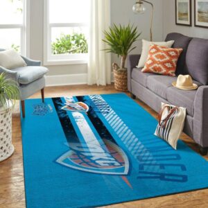 Oklahoma City Thunder Area Rug Nba Basketball Team Logo Regtangle V6617