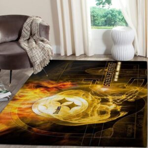 Pittsburgh Steelers Area Rug Nfl Football Team Logo V1308
