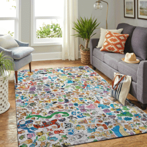 Pokemon Area Rug Nintendo Video Game Gamer Regtangle V372