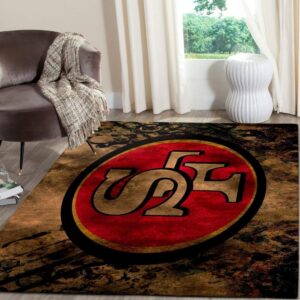 San Francisco 49Ers Area Rug Nfl Football Team Logo V573