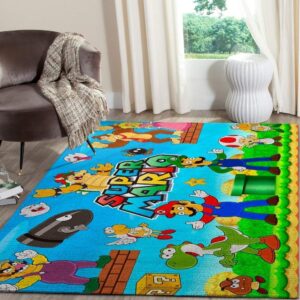 Super Mario Area Rug Nintendo Video Game Gamer V878