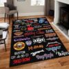 The Greatest Rock Band Logos Of All Time Area Rug And