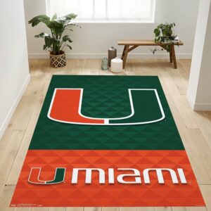 University Of Miami Hurricanes Logo Rug – Custom Size And Printing