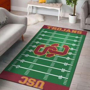 Usc Trojans Field Area Rug Football Team Logo
