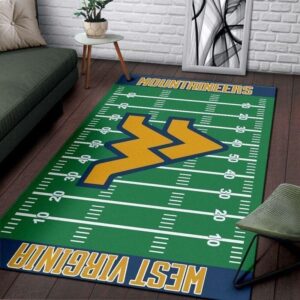 West Virginia Mountaineers Field Area Rug Football Team Logo V17225